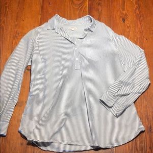 Gap Maternity striped fitted boyfriend shirt